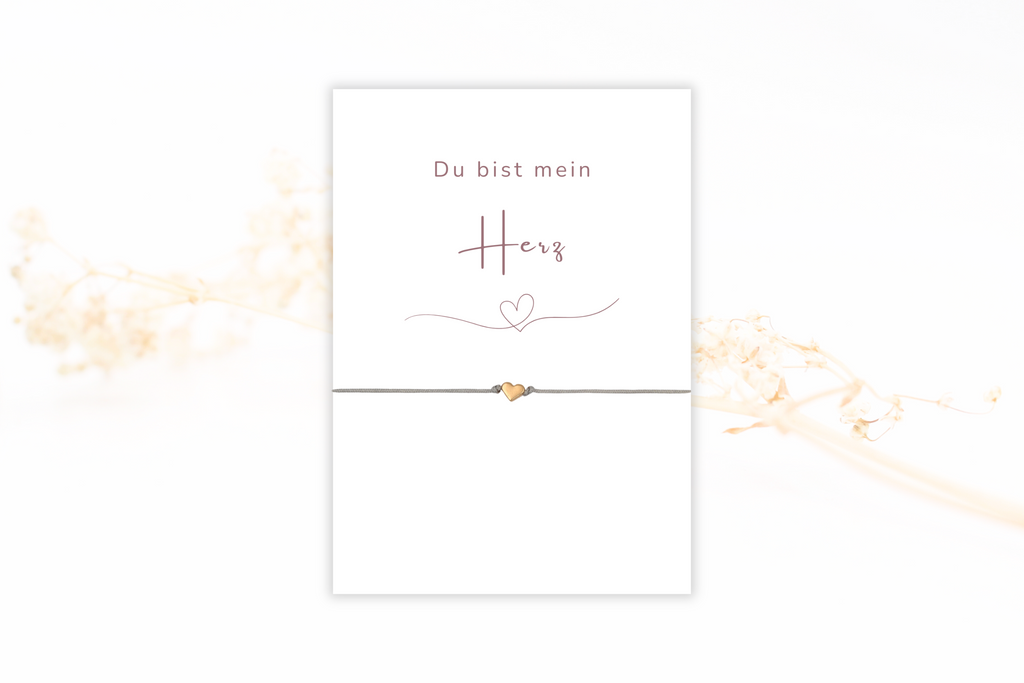 Du bist mein Herz Armband mit Karte