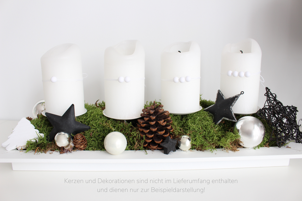 Adventskranz Zahlen Dekoration in weiß