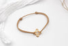 Bronze Armband mit Kreuz rosegold mit Schiebe Schließe