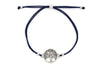Armband Baum des Lebens silberfarben in Blau und edlem Makramee Verschluss als Freundschaftsarmband