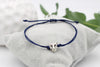 blaues Makramee Armband mit Leoparden Kopf