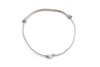 hell Graues Makramee Armband mit Schiebeknoten Verschluss und 1 Perle 925 Sterling Silber