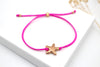 pinkes Makramee Armband Seestern Anhänger in rosegoldfarben