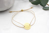 beiges Armband mit goldfarbener Wunderblume und verstellbarem Verschluss