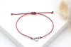 zartes Armband in altrosa mit Herz Anhänger und Perlen silber sowie einem geflochtenem Verschluss zur Größenanpassung