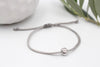 Buddha Armband Herren Grau mit silber