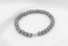 graues Perlenarmband Kommunion mit Fisch in silber als Geschenkidee für Jungen und Mädchen zur ersten heiligen Kommunion