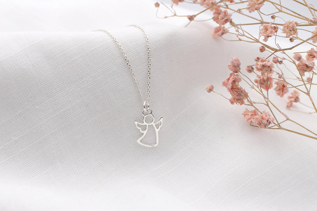 Kommunion Kette 925 Silber mit Schutzengel für Mädchen für Firmung und Jugendweihe
