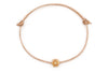 Lederarmband für Damen mit kleiner floralen Blume in rosegold