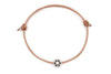 Freundschaftsarmband aus Leder mit Blume in silber