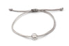 buddhistisches Armband mit Buddha silber und geflochtener Verschluss