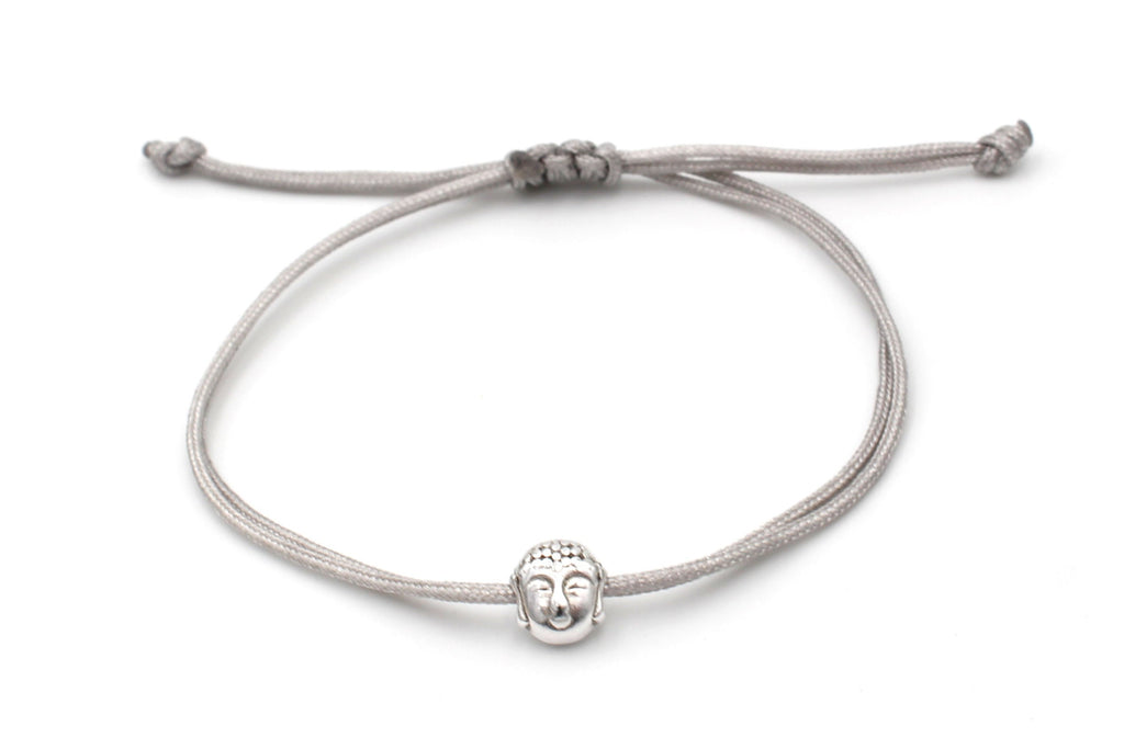 buddhistisches Armband mit Buddha silber und geflochtener Verschluss