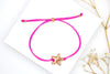 neonfarbiges Makramee Armband mit Seestern Anhänger und verstellbarem Verschluss