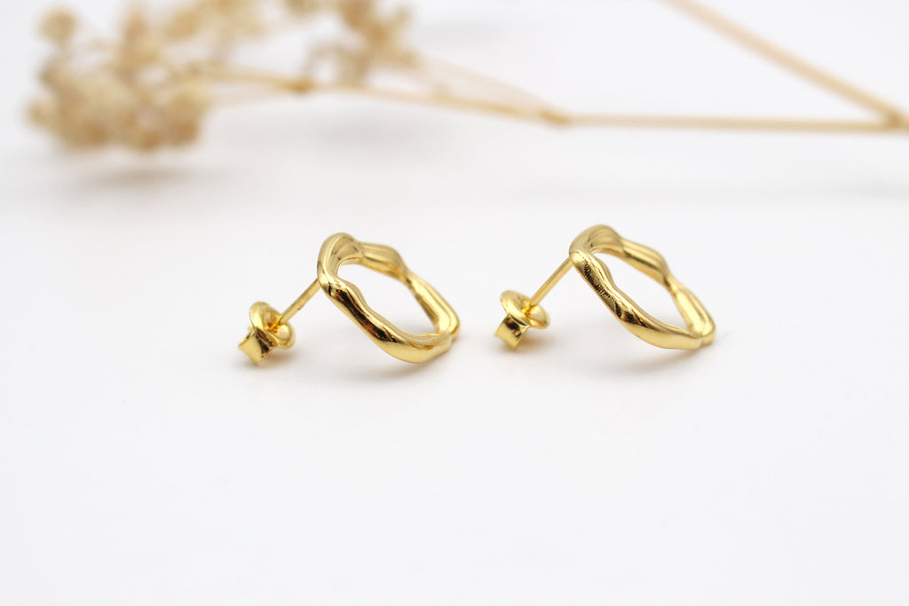 Ohrringe im frischen puren Design, ovale Ohrringe für Damen