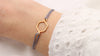 Video Armband Hexagon rosegoldfarben als Makrameearmband dunkel Grau