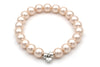 rosa Perlenarmband mit Herz Anhänger silber