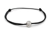 Schiebeknoten Armband schwarz mit Buddha Perle silberfarben