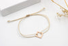 Armband Makramee mit Quadrat als Schmuck Element in geometrischer Form  aus 925 Silber Rosé vergoldet