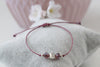 Armband Perle 925 Sterling Silber und geflochtenem Makrameeverschluss