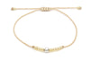 beiges Makramee Armband mit einer Perle 925 Silber und beigen Glasperlen beige