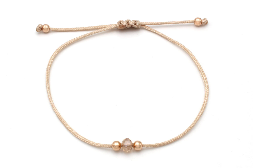 Makramee Armband mit Perlen 925 Silber und geflochtenem Verschluss zur Größeneinstellung