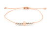 Makramee Armband in pfirsichfarben mit Perlen 925 Sterling Silber