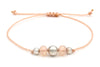 Armband mit 3 Perlen 925 Sterling Silber in pfirsichfarben