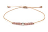 filigranes Makramee Armband in rosenholz mit Perle 925 Silber und verstellbarem Verschluss