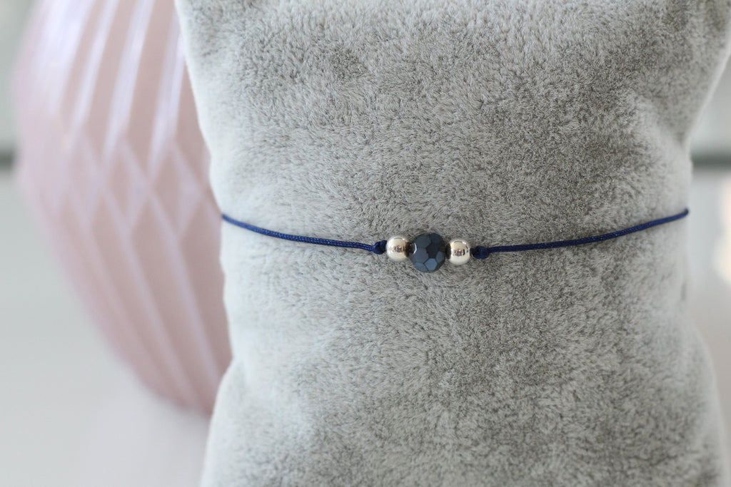 modernes Freundschaftsarmband in blau und 925 Silber Perlen