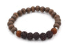 Perlenarmband Herren braun mit schwarzen Lavaperlen, elastisch udn dehnbar, perfekte Geschenkidee für den Mann
