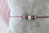 Armband mit Perle 925 Silber in brombeerefarben