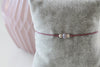 zartes Makramee Armband 2 Perlen 925 Silber altrose