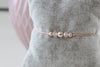 Makramee Armband 3 Perlen 925 Silber pfirsich