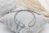 Armband kleine Rose in silberfarben und blaugrau als Freundschaftsarmband für Damen