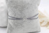 Armband kleine Rose Farbe silber und Größen Verstellbarem Makramee Verschluss