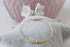 modernes Freundschaftsarmband in beige mit Perle 925 Sterling silber