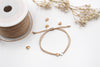 rosenholz farbenes Armband Makramee 2 Herzen bicolor in silber und rosegold und geflochtenem Makramee Verschluss