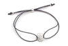 graues Makramee Armband kleine Rose  silberfarben und Kugelverschluss als freundschaftsarmband Freundin