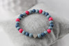 Armband mit bunten Perlen und Herz in silber für Mädchen