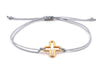 Makramee Armband mit Kreuz in rosegoldfarben