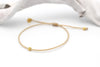 champagner Gold farbenes Armband Makramee mit kleiner Perle 925 Silber vergoldet und Herz Anhänger