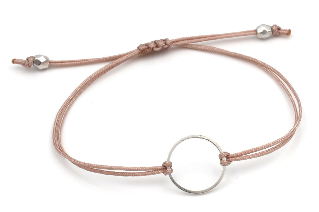 Armband Kreis in rosenholz und silberfarben als Geschenk Idee für Damen