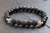 Perlenarmband Herren in schwarz und grau mit silberfarbigen modernen Details